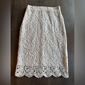 Forever 21 White Lace Pencil Skirt